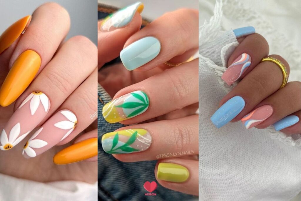 Summer Nail Designs You'll Probably Want To Wear : Cute minimalist summer  nails with daisy