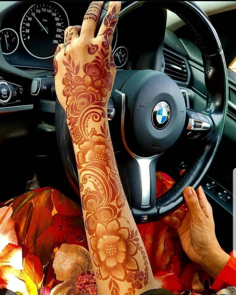 Back Full Hand Bridal Mehndi Design