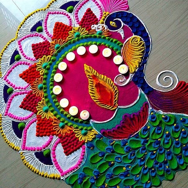 Peacock Rangoli Designs