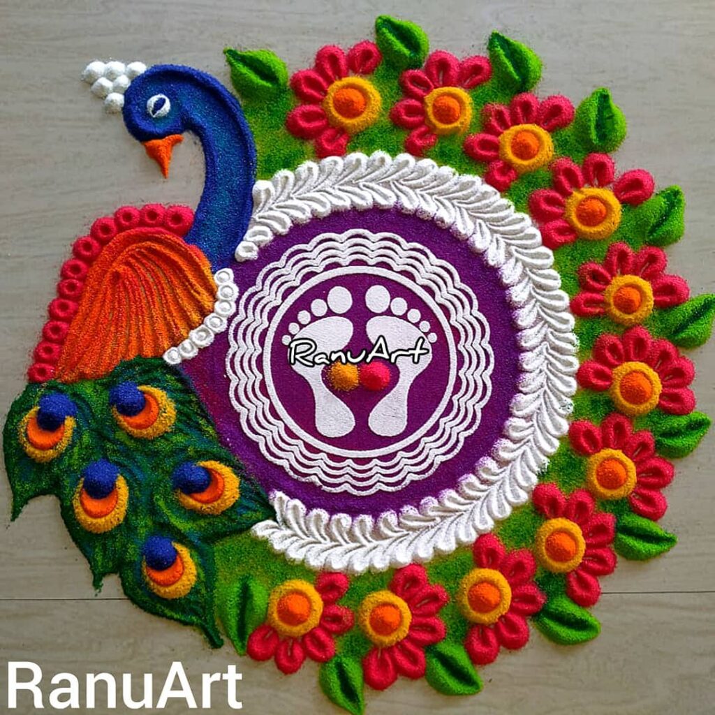 Peacock Rangoli Designs