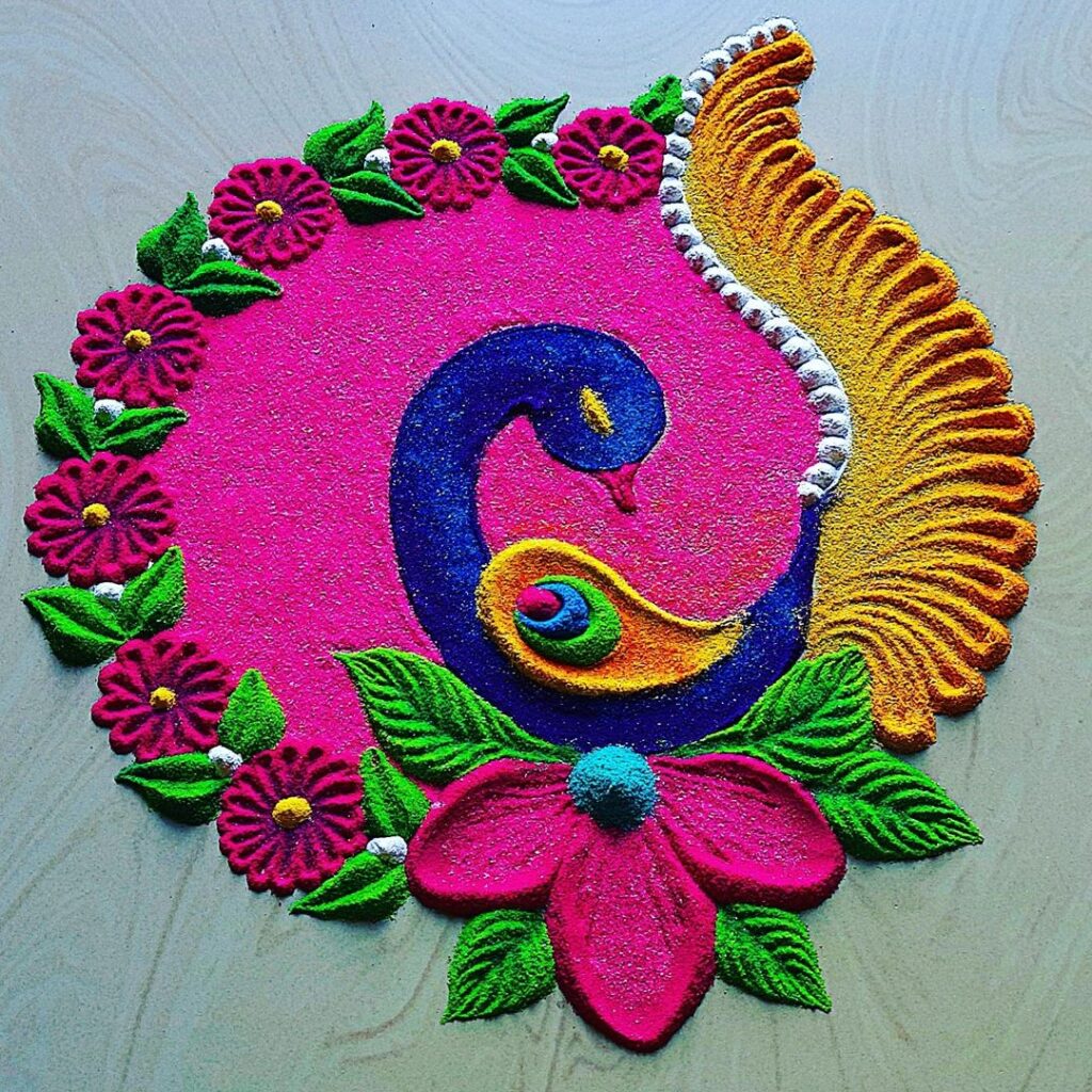 Peacock Rangoli Designs