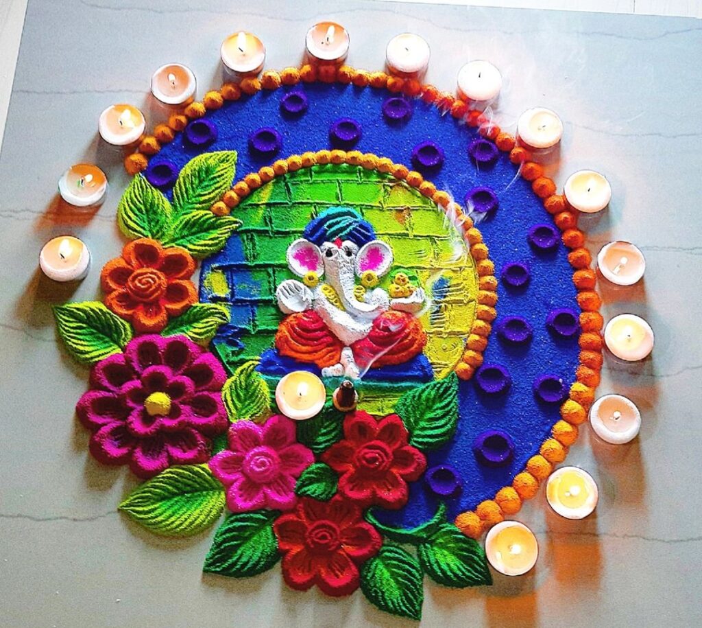 rangoli designs for diwali ganpati