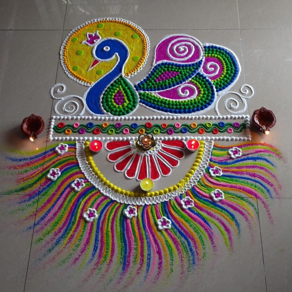 Peacock Rangoli Designs