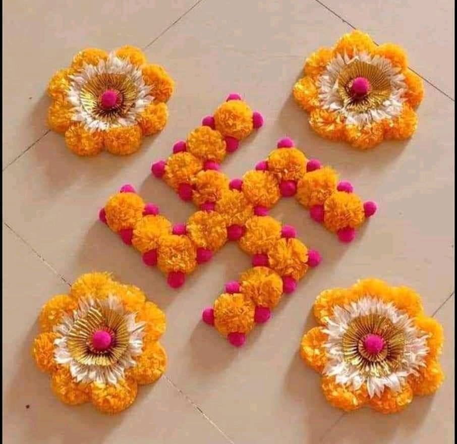 Flower Rangoli Designs Easy