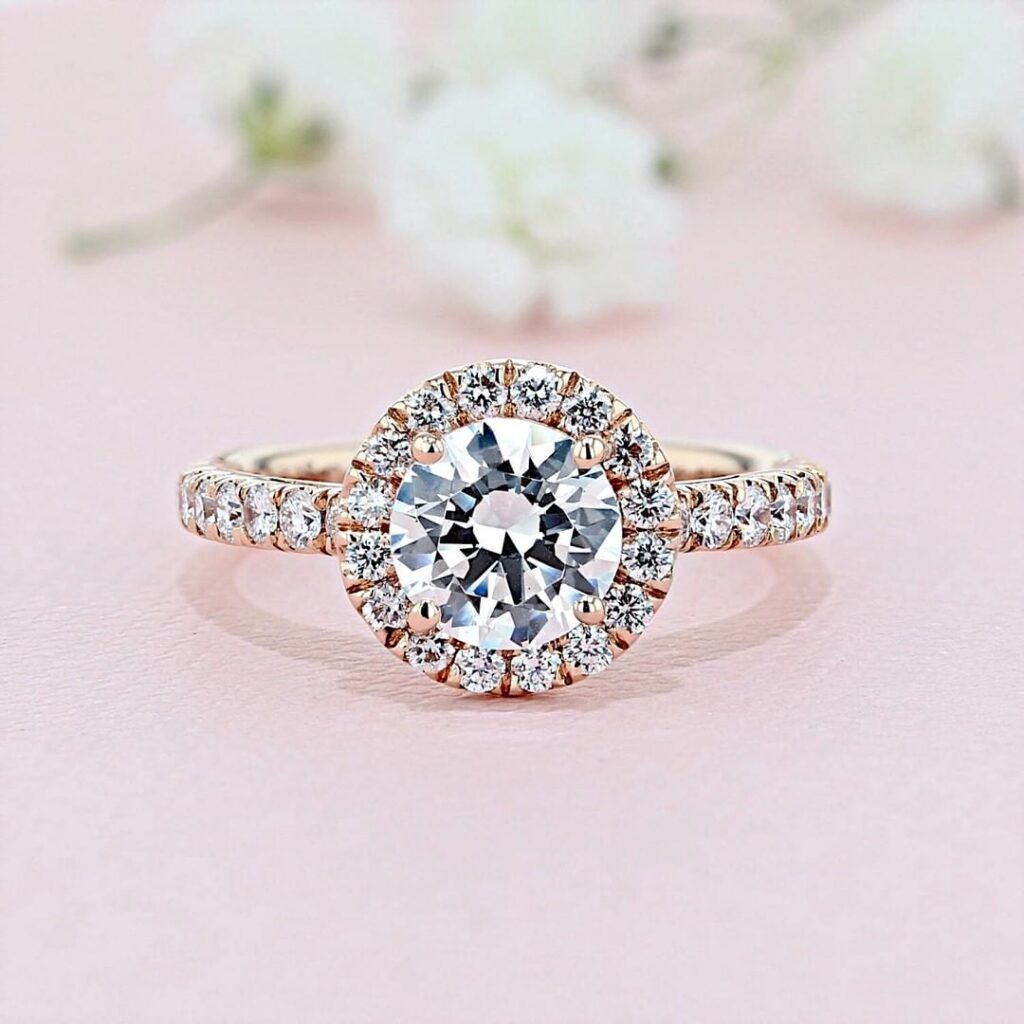 Round Halo Engagement Ring