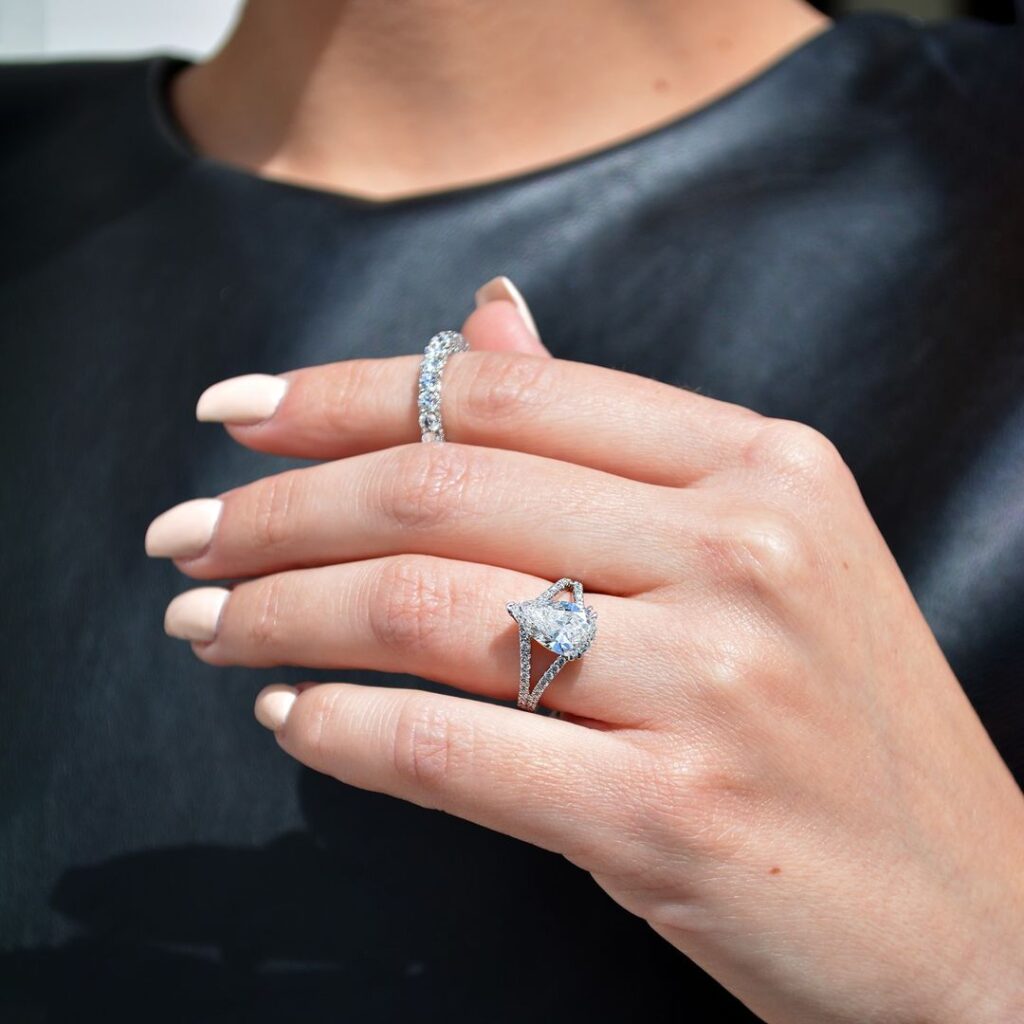 Pear Cut Split Shank Ring