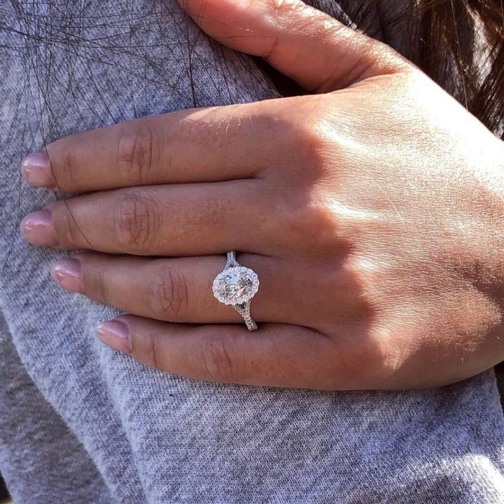 Oval Split Engagement Ring