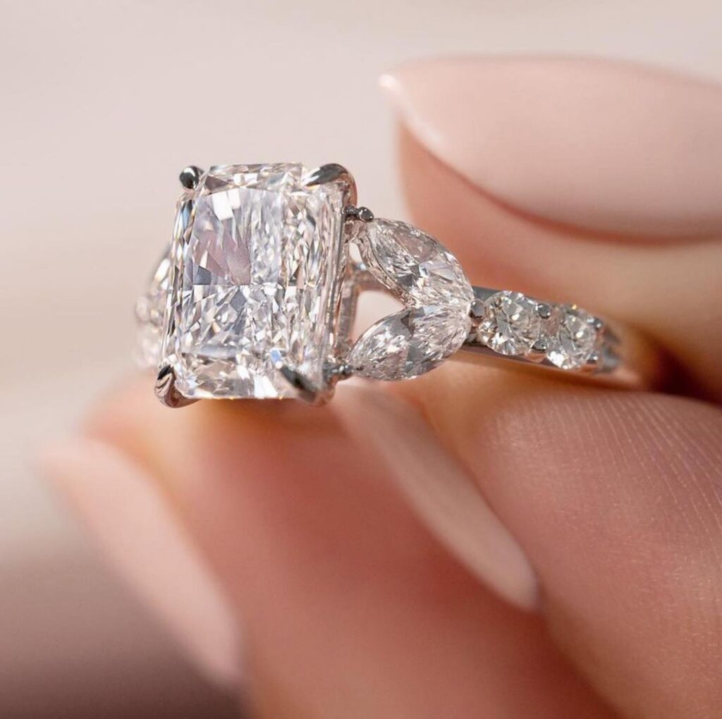 Pave Split Shank Engagement Ring