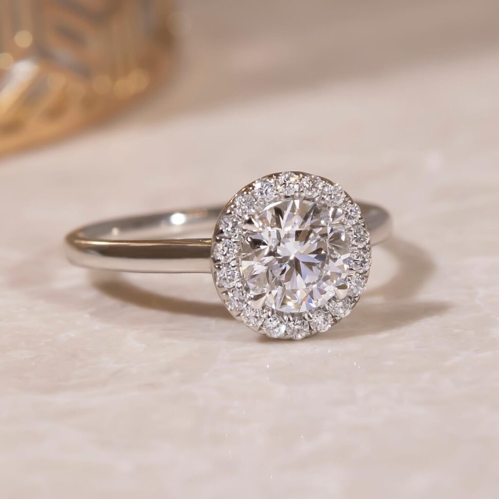 Round Halo Engagement Ring