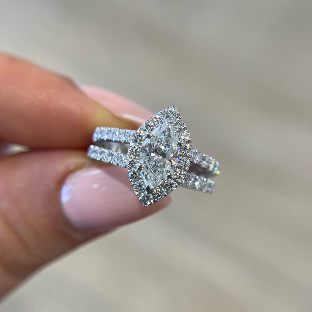 Split Shank Engagement Ring Halo