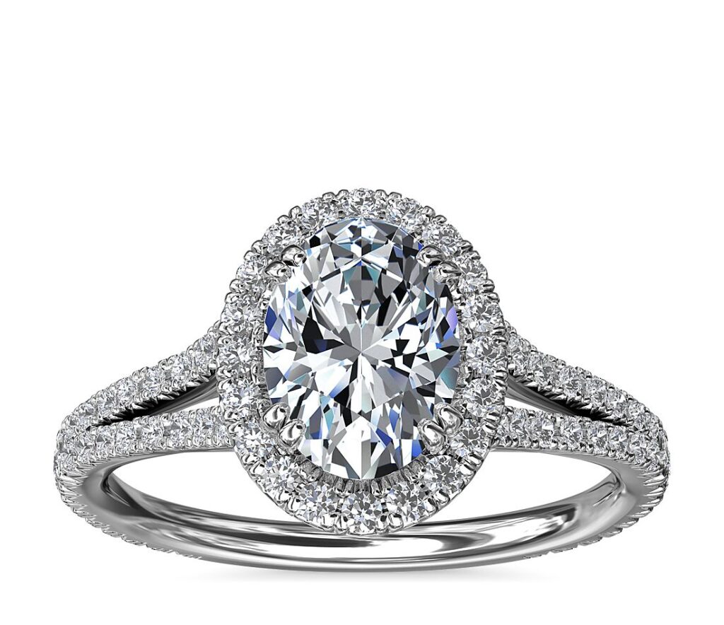 Oval Split Shank Engagement Ring