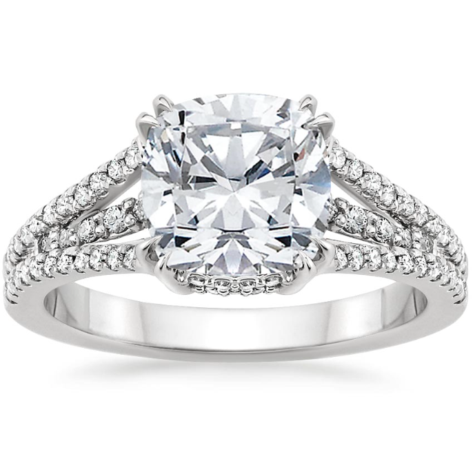 Moissanite Split Shank Ring