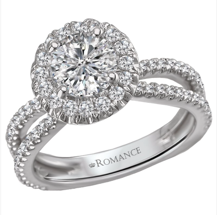 Split Shand Halo Engagement Ring