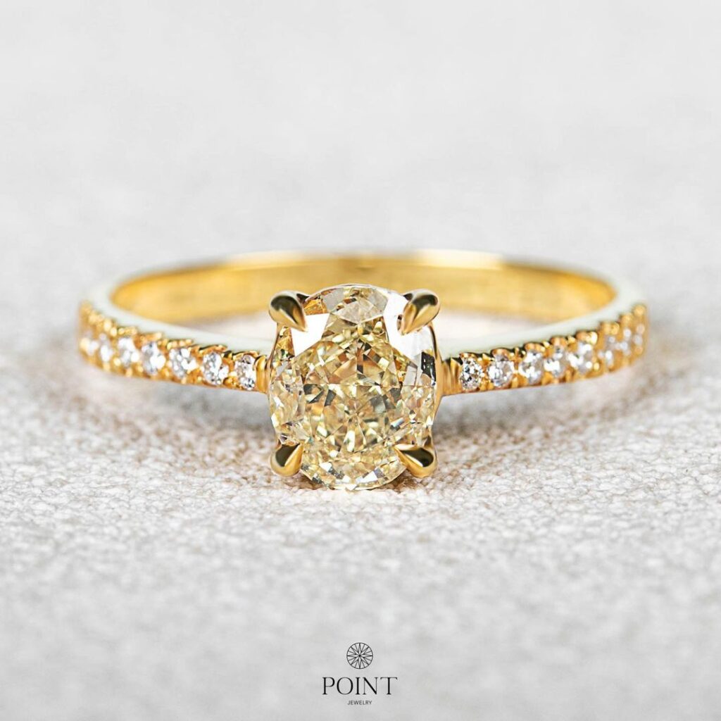 Yellow Diamond Engagement Ring Gold Band
