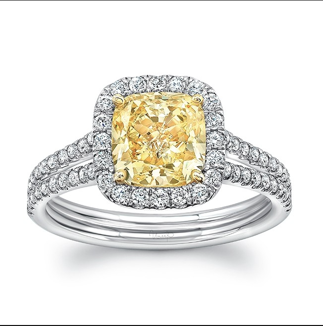 Yellow Diamond Engagement Ring Gold Band