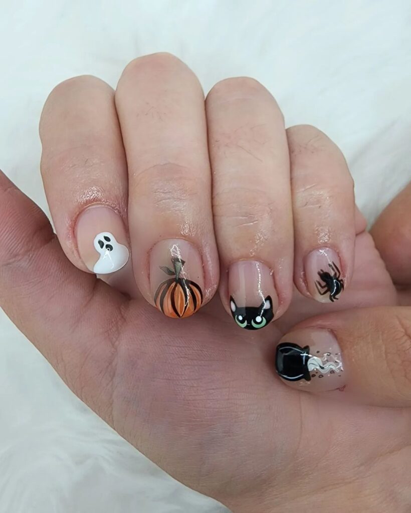 Halloween Acrylic Nails Coffin