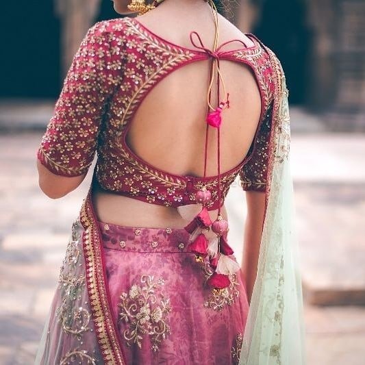  Lehenga Blouse Back Design