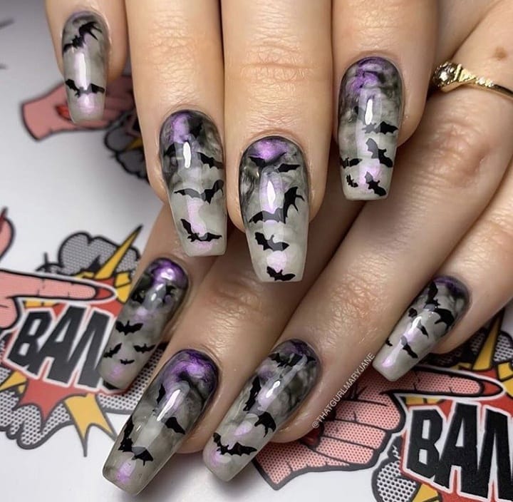 Halloween Acrylic Nails Pinterest