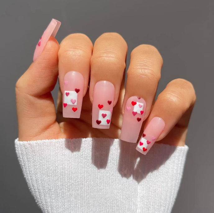 Valentine's Day Nails Short