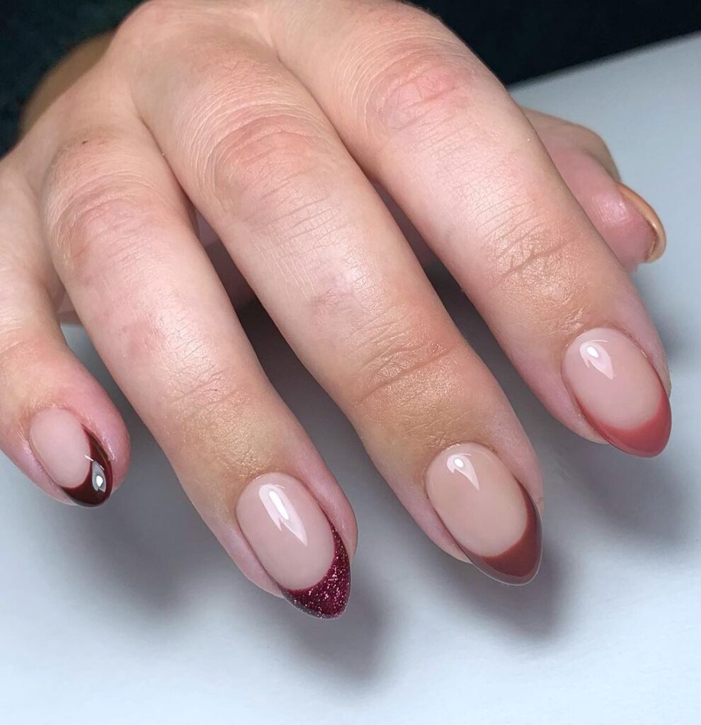 French Tip Nail With Color