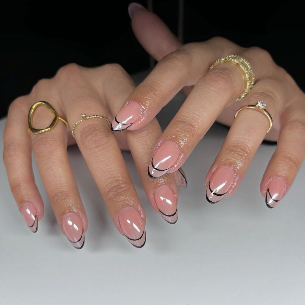 Nude Nails With Rhinestone