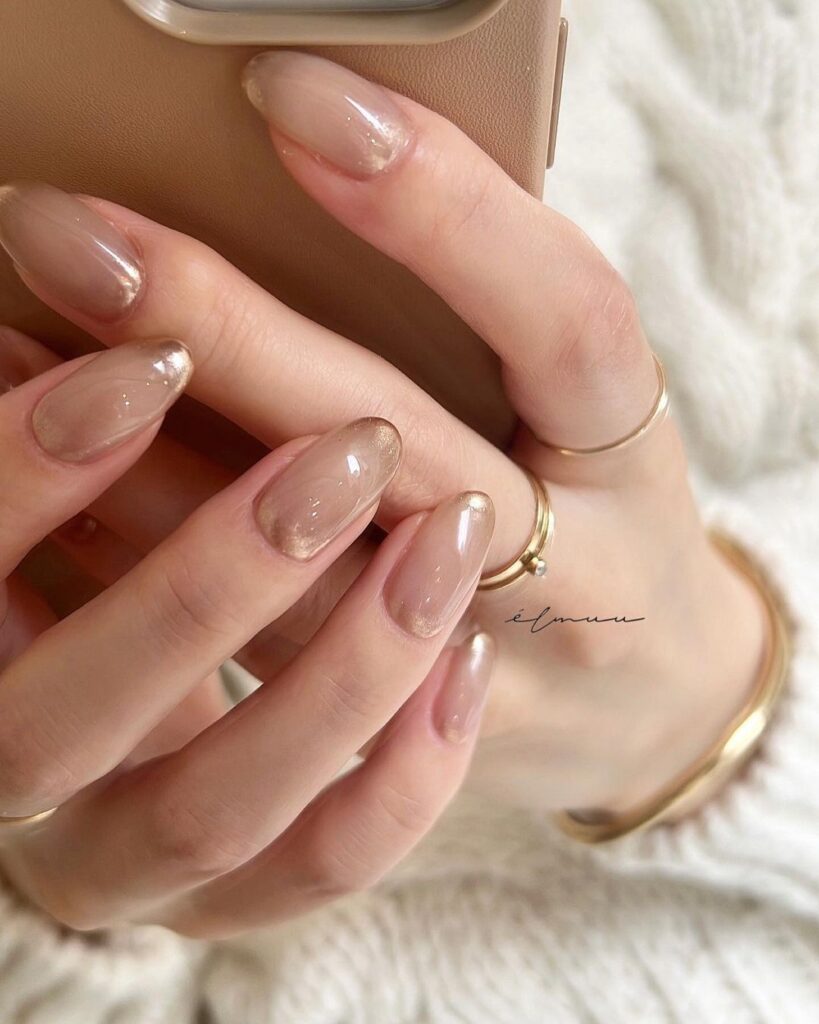 Nude Nails With Design