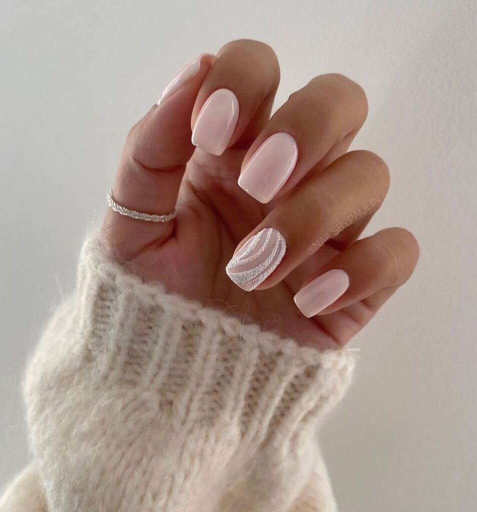 Nude Nails With Design