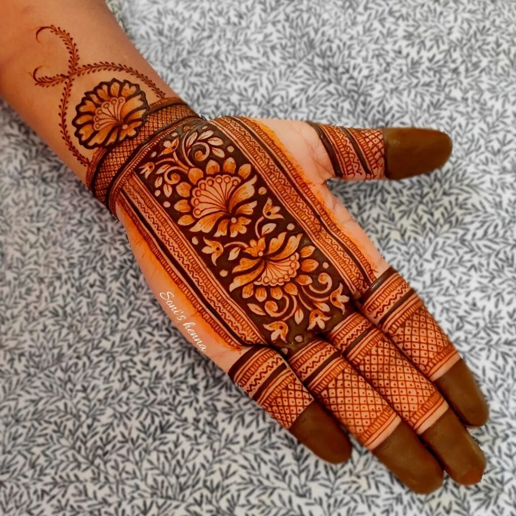 Half Hand Mehndi Design Front