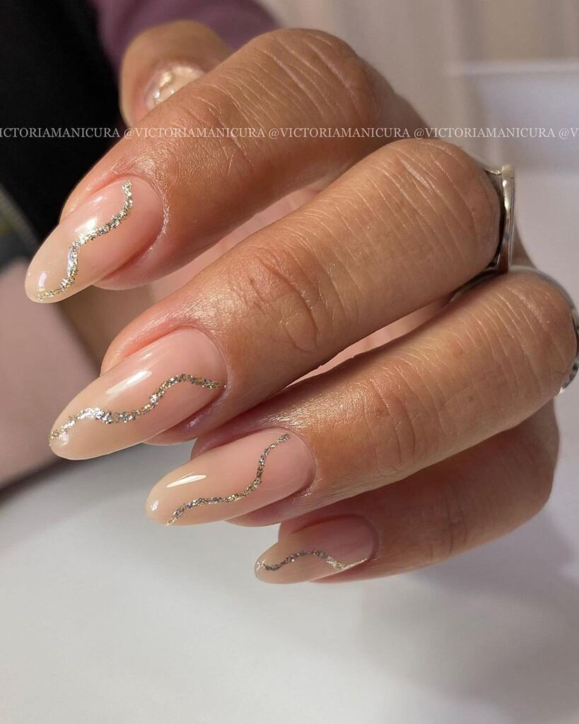 Nude Nails With Design