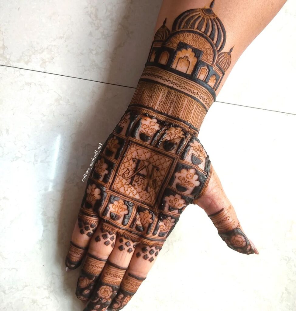 Half Hand Mehndi Design Back Side