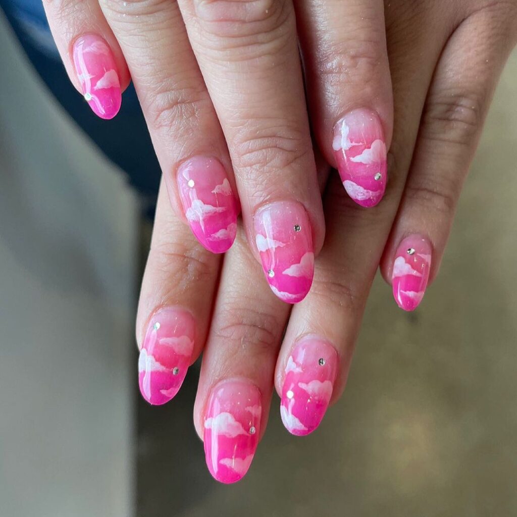 Pink Nail Designs Short