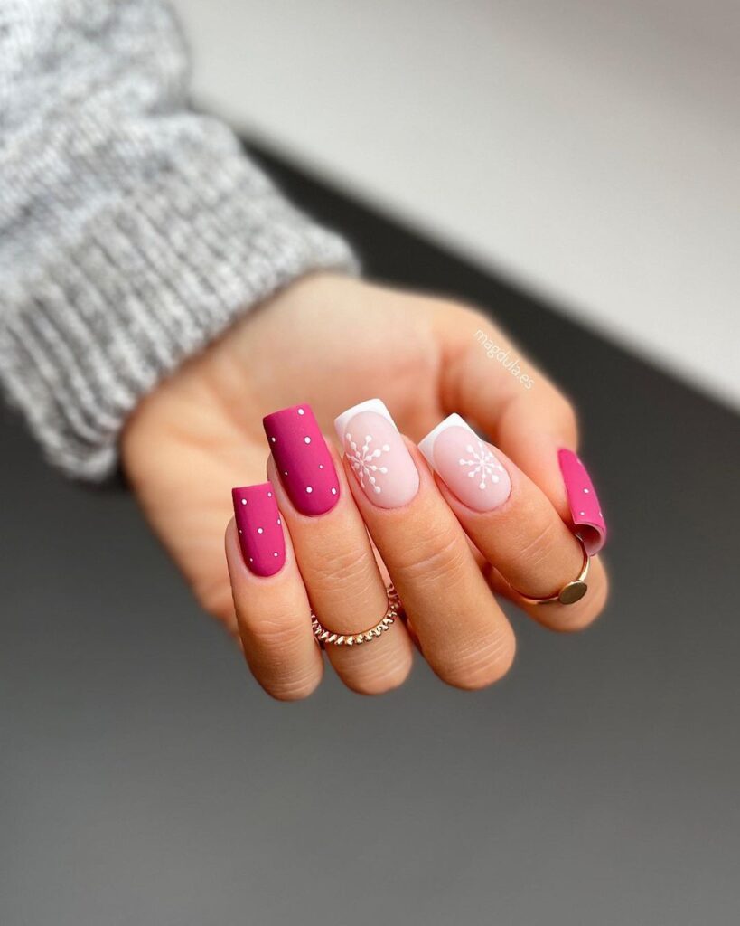 Pink Nails With Glitter