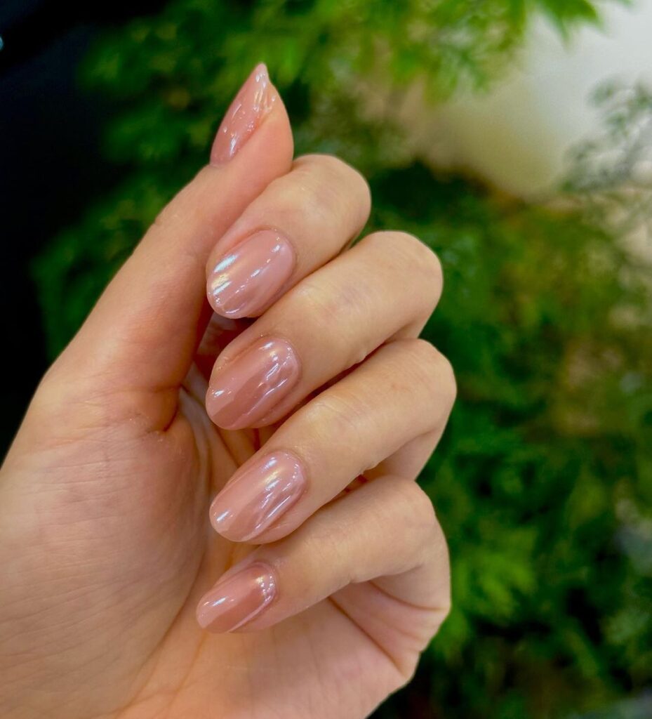 Nude Nails With Glitter