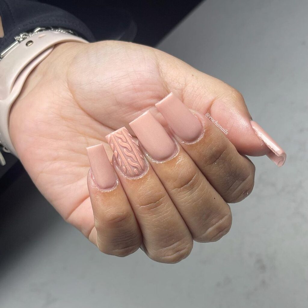 Nude Nails With Glitter