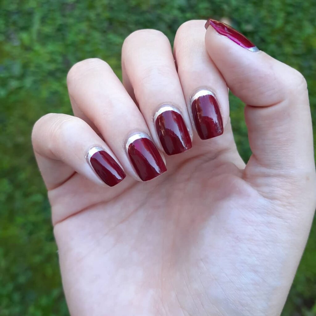 Reverse French Manicure Red