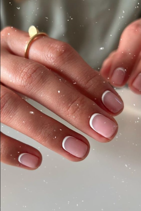 Reverse French Manicure Pink