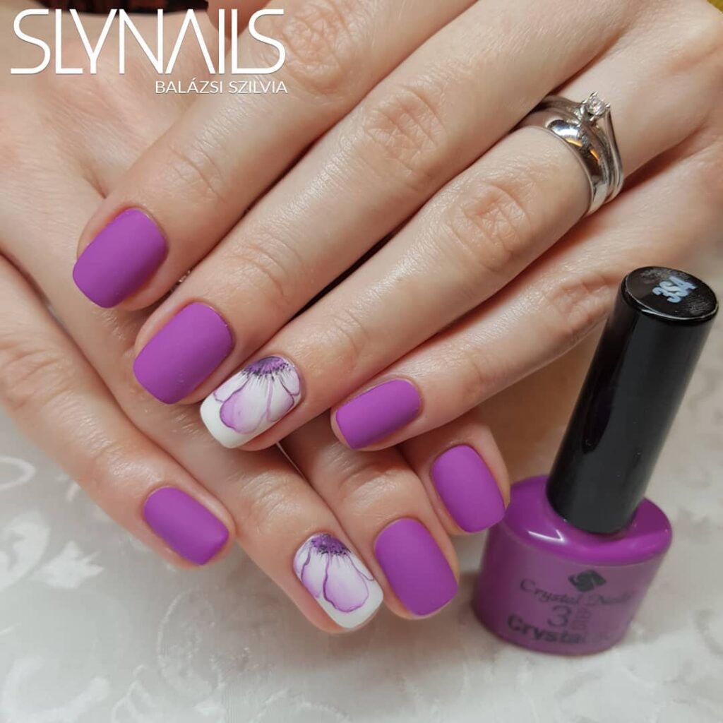 Purple Design Nails