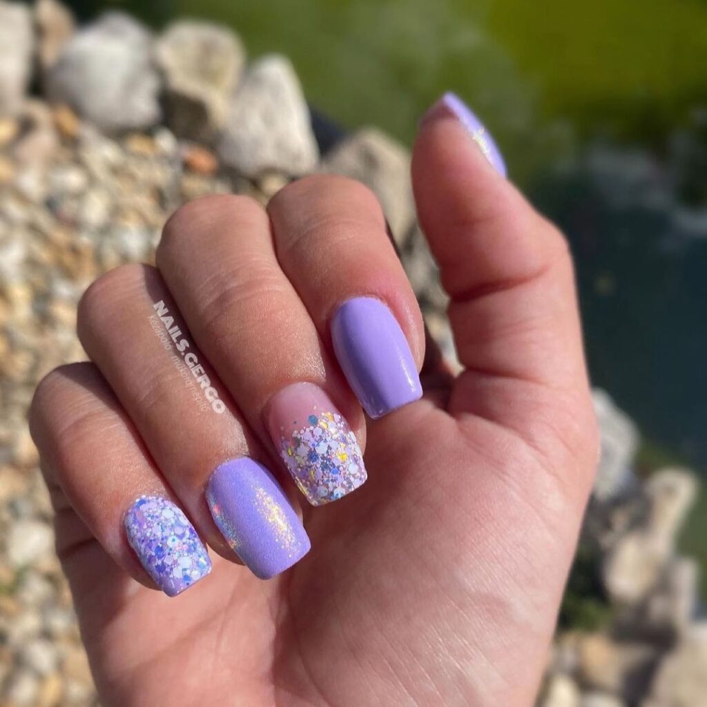 Purple Design Nails