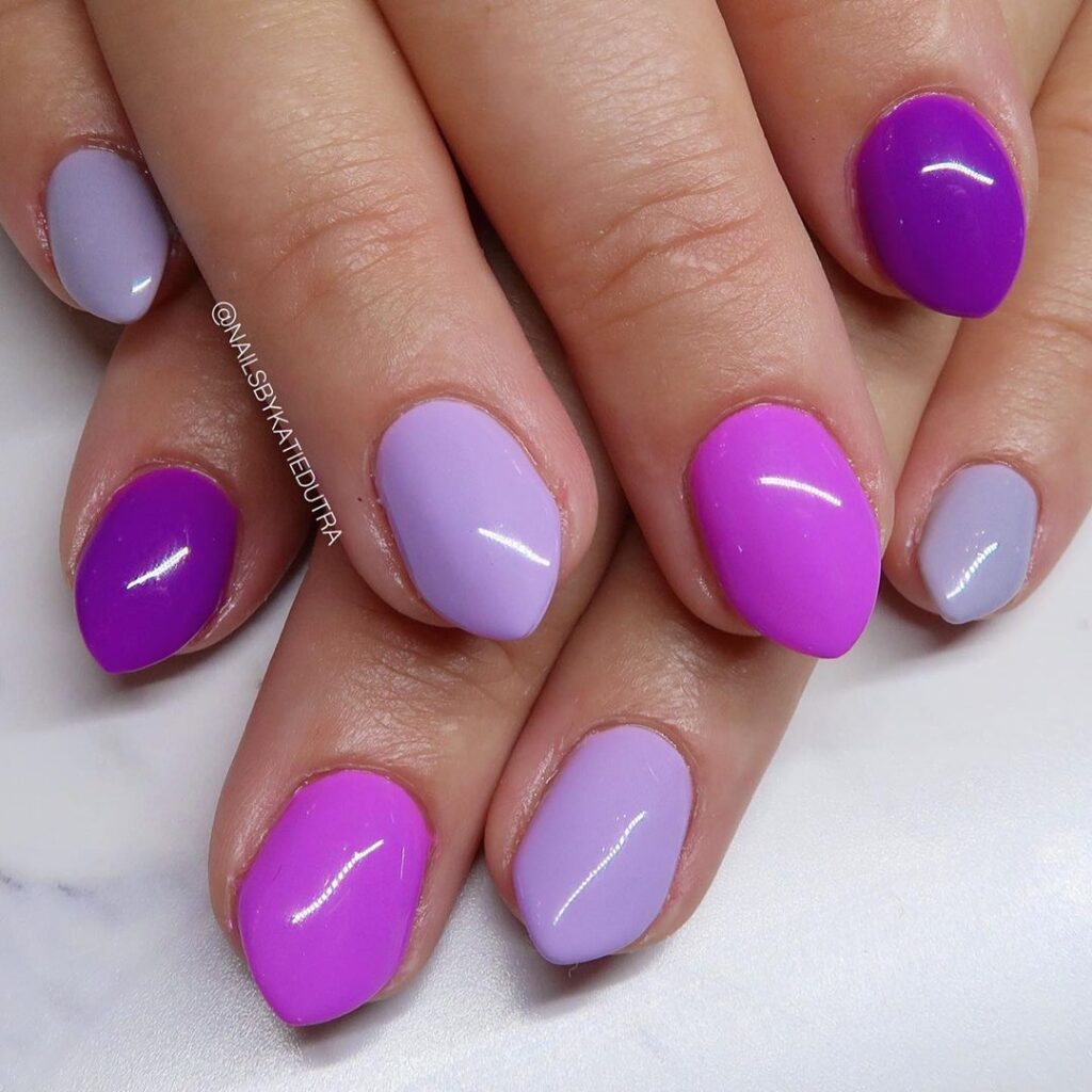 Purple Design Nails