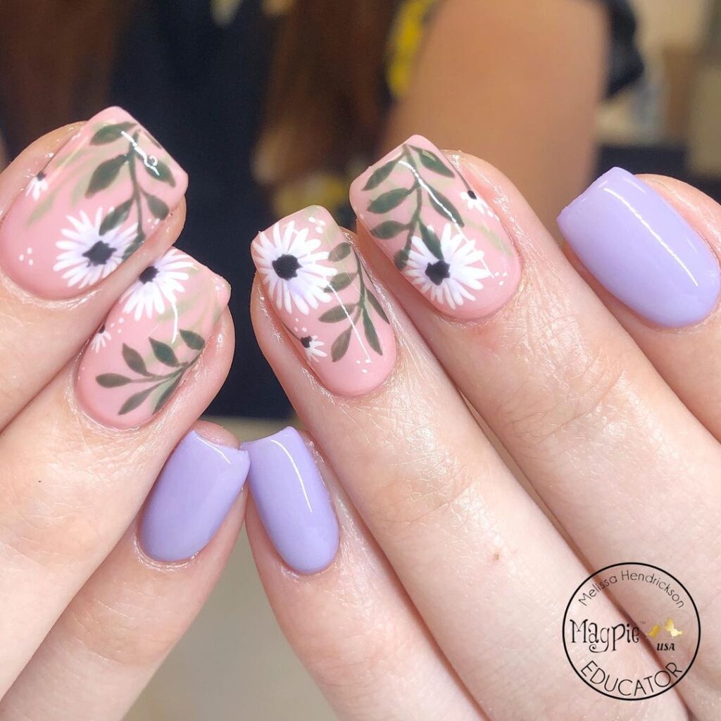 Coffin Purple Nail Designs