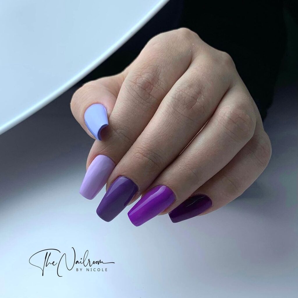 Black & Purple Nail Design