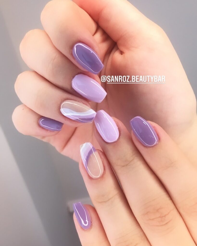 Purple Nail Designs Short