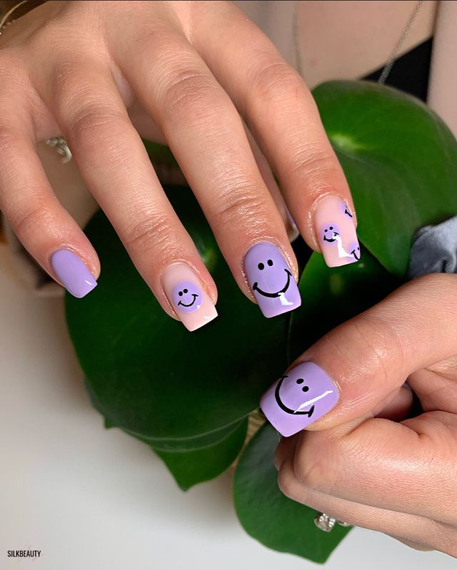 Purple Nail Designs Short