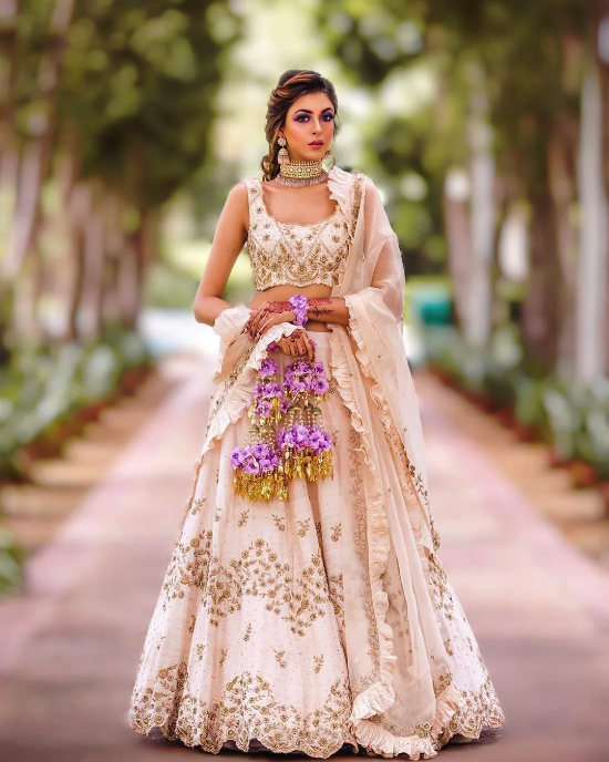 Red & White Bridal Lehenga