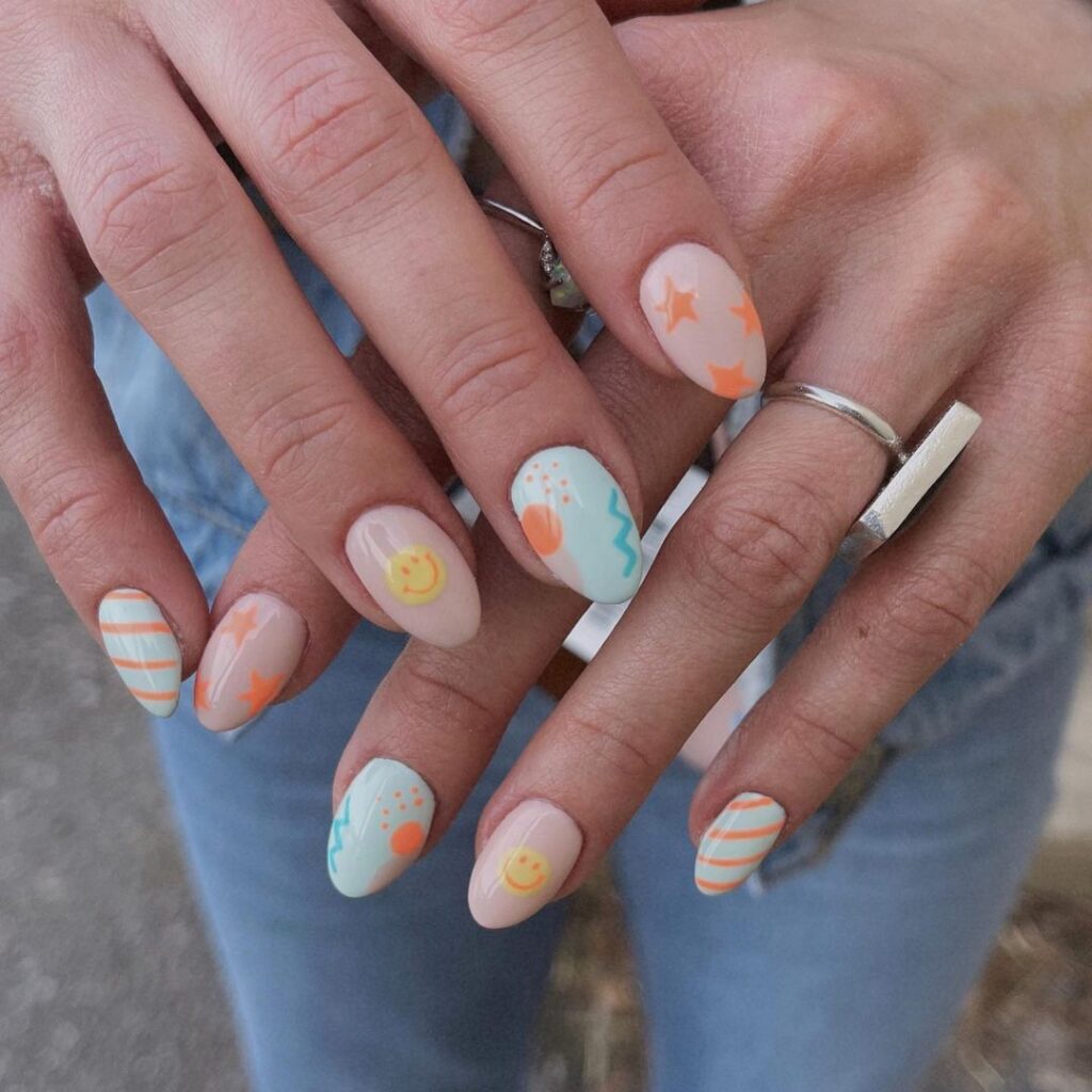 Smiley Face Nails