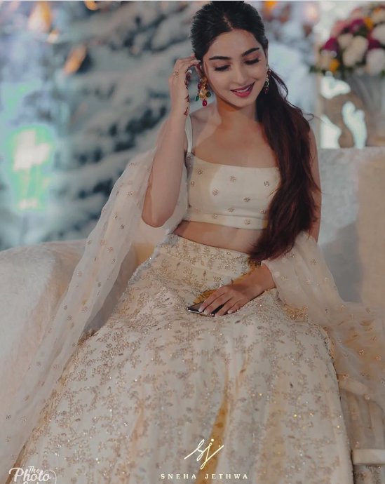 Modern White Bridal Lehenga