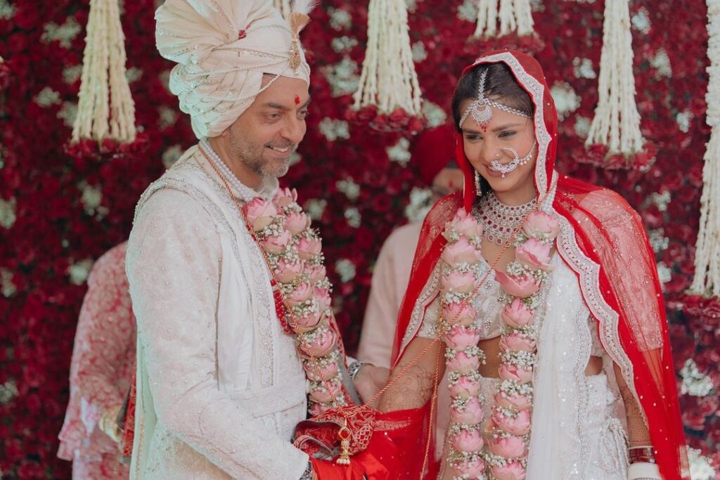 White And Red Bridal Lehenga