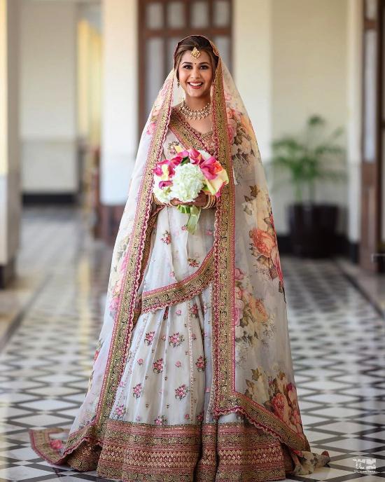 White Lehenga Bridal Look