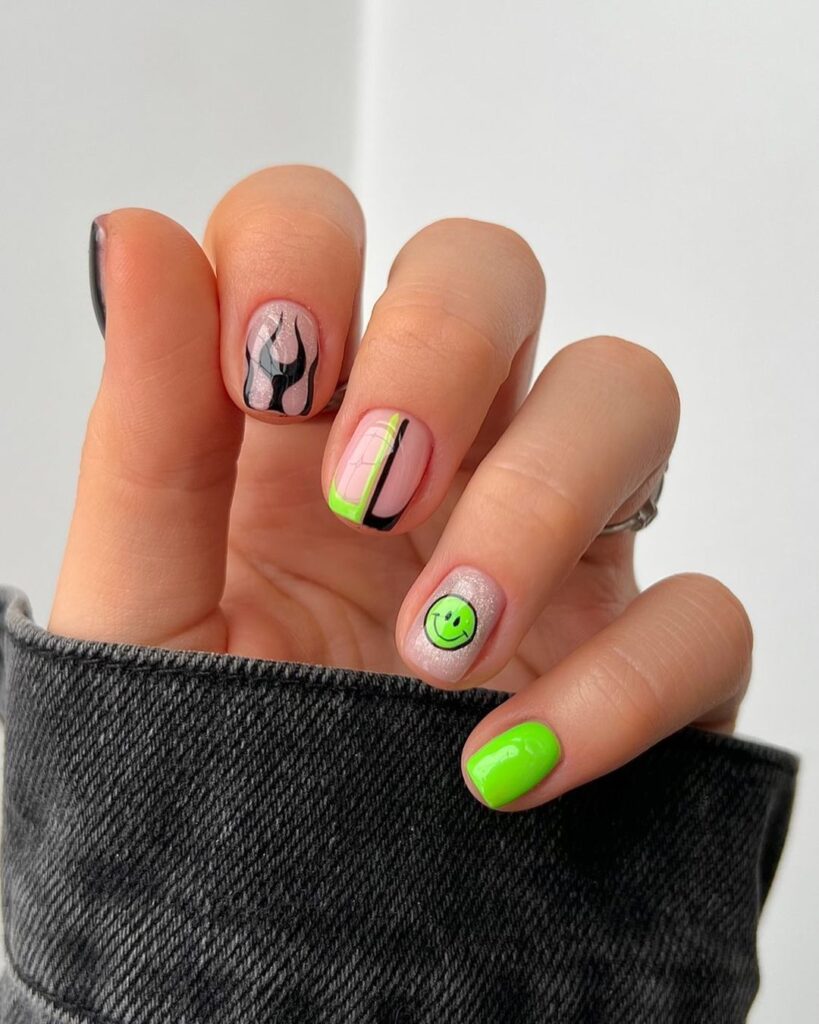 Cute Smiley Face Nails