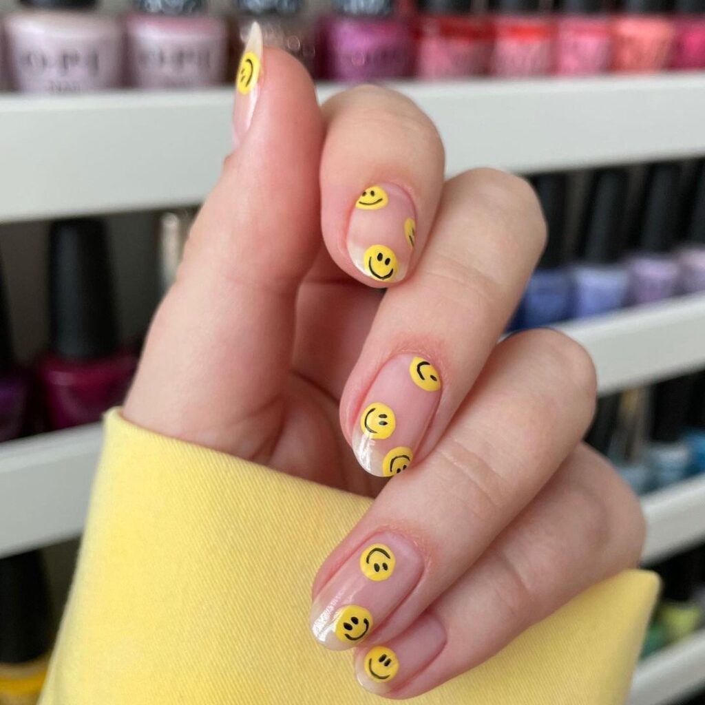 Smiley Face Nails Design